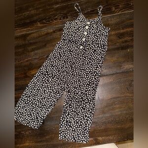 Zara girls Black and White Floral Jumpsuit